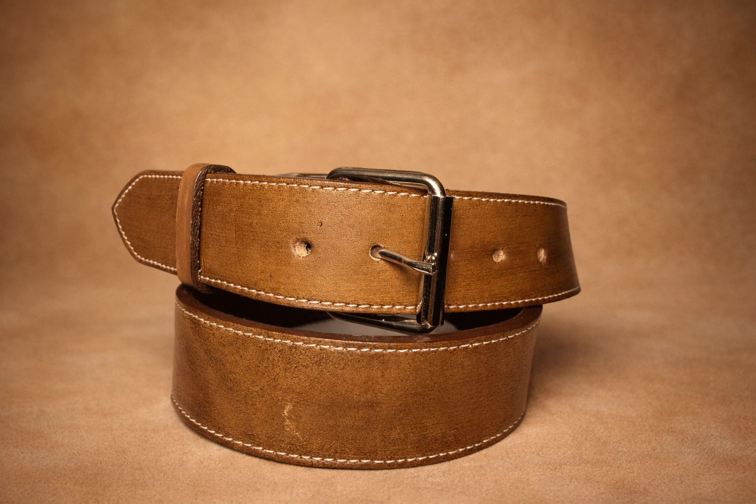 Heavy Duty Genuine Leather Work Belt – Reinforced Buckle