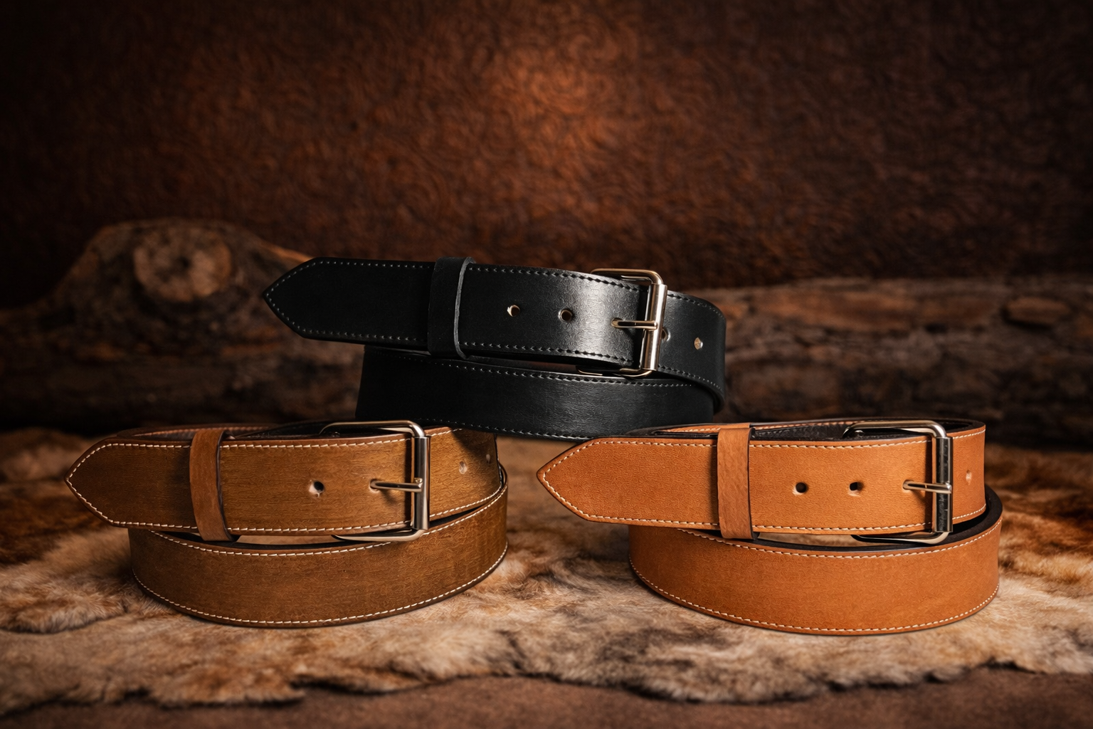 Heavy Duty Genuine Leather Work Belt – Reinforced Buckle